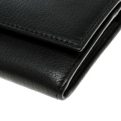 Givenchy Black Leather Pandora Long Flap Wallet