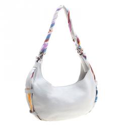 Pre Owned Givenchy White Leather Scarf Around Hobo