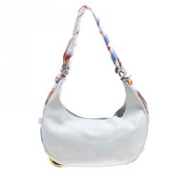 Pre Owned Givenchy White Leather Scarf Around Hobo