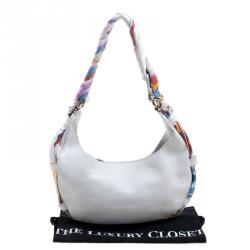 Pre Owned Givenchy White Leather Scarf Around Hobo