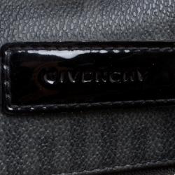 مملوكة مسبقًا Givenchy Dark Grey/Black Coated Canvas Logo Print Antigona Shopper Tote