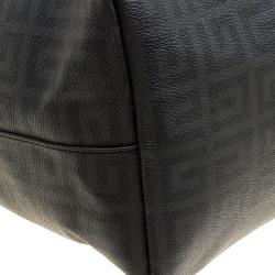 مملوكة مسبقًا Givenchy Dark Grey/Black Coated Canvas Logo Print Antigona Shopper Tote