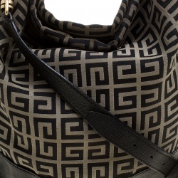 Pre Owned Givenchy Grey/Black Monogram Canvas and Leather Hobo 