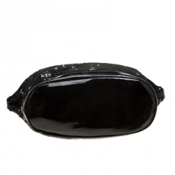 Pre Owned Givenchy Black Sequin and Patent Leather Medium Nightingale Tote