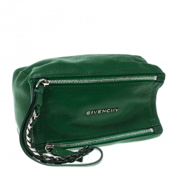 مملوكة مسبقًا Givenchy Green Leather Pandora Clutch