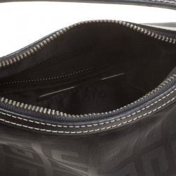 Pre Owned Givenchy Black Logo Print Canvas Hobo 