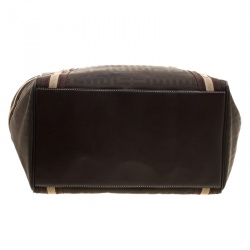 Pre Owned حقيبة يد جيفنشي جلد ونايلون شهيرة بنية/ كاكية