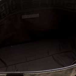 Pre Owned حقيبة يد جيفنشي جلد ونايلون شهيرة بنية/ كاكية