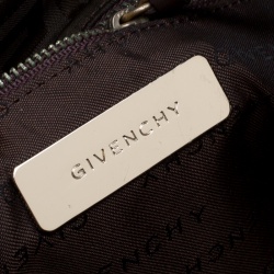 Pre Owned حقيبة يد جيفنشي جلد ونايلون شهيرة بنية/ كاكية