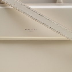 Pre Owned Givenchy Off White Leather Mini Horizon Crossbody Bag