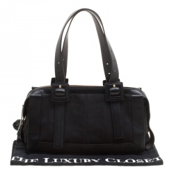 Givenchy Black Signature Canvas and Leather Boston Bag