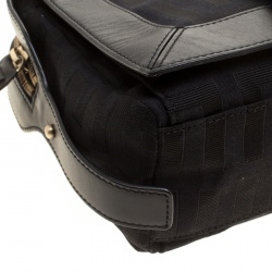 Givenchy Black Signature Canvas and Leather Boston Bag