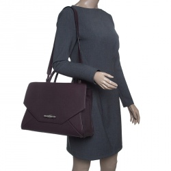 Pre Owned Givenchy Burgundy Leather Medium Obsedia Tote