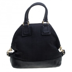 مملوكة مسبقًا حقيبة يد جيفنشي جلد وكانفاس مونوغرامية سوداء