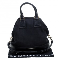 مملوكة مسبقًا حقيبة يد جيفنشي جلد وكانفاس مونوغرامية سوداء