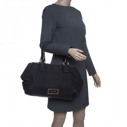 مملوكة مسبقًا Givenchy Black Monogram Canvas and Leather Double Zip Satchel