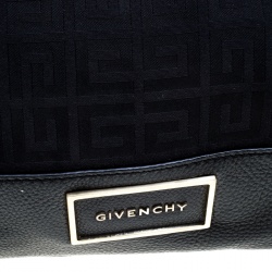 مملوكة مسبقًا Givenchy Black Monogram Canvas and Leather Double Zip Satchel