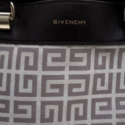 Pre Owned حقيبة يد جيفنشي جلد وكانفاس مونوغرامية رمادية/ بنية داكنة