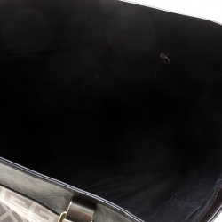 Pre Owned حقيبة يد جيفنشي جلد وكانفاس مونوغرامية رمادية/ بنية داكنة