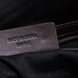 Pre Owned حقيبة يد جيفنشي جلد وكانفاس مونوغرامية رمادية/ بنية داكنة