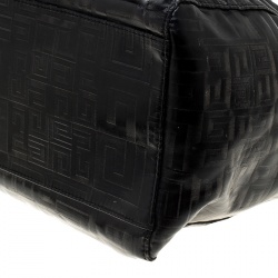 Pre Owned حقيبة يد جيفنشي جلد وكانفاس مقوى مونوغرامية سوداء