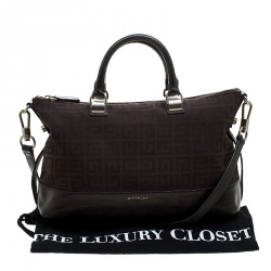 Givenchy Brown Signature Canvas and Leather Convertible Tote