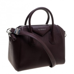 Pre Owned Givenchy Burgundy Leather Small Antigona Satchel