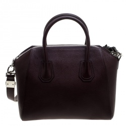 Pre Owned Givenchy Burgundy Leather Small Antigona Satchel
