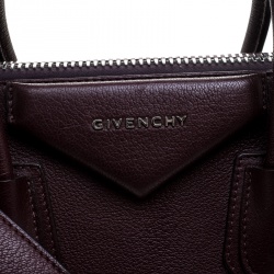 Pre Owned Givenchy Burgundy Leather Small Antigona Satchel