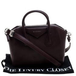 Pre Owned Givenchy Burgundy Leather Small Antigona Satchel