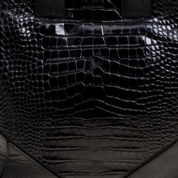 Pre Owned Givenchy Black Croc Embossed Leather Easy Tote