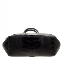 Pre Owned Givenchy Black Croc Embossed Leather Easy Tote