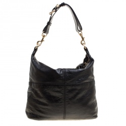 Pre Owned Givenchy Black Leather Hobo