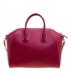 Pre Owned Givenchy Magenta Leather Medium Antigona Satchel