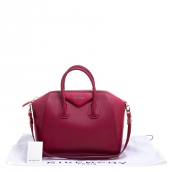 Pre Owned Givenchy Magenta Leather Medium Antigona Satchel