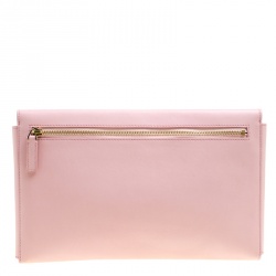 Pre Owned Givenchy Pink Leather Medium Shark Flap Clutch