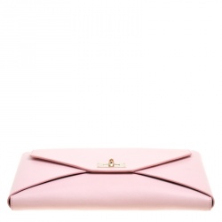 Pre Owned Givenchy Pink Leather Medium Shark Flap Clutch