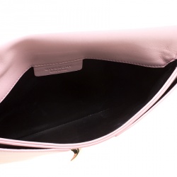 Pre Owned Givenchy Pink Leather Medium Shark Flap Clutch
