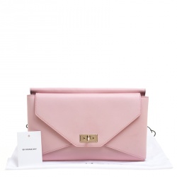 Pre Owned Givenchy Pink Leather Medium Shark Flap Clutch
