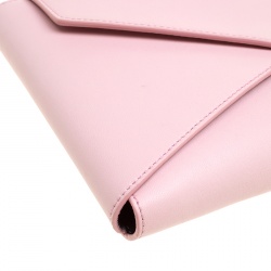 Pre Owned Givenchy Pink Leather Medium Shark Flap Clutch