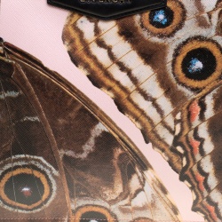 Pre Owned حقيبة كلتش جيفنشي أنتيغونا كانفاس مقوى فراشة مطبوعة وردية