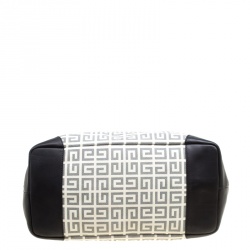 Pre Owned Givenchy Off White/Black Coated Canvas and Leather Shopper Tote