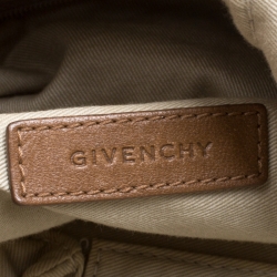 Pre Owned Givenchy Grey/Brown Signature Fabric Drawstring Tote