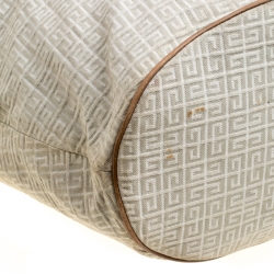 Pre Owned Givenchy Grey/Brown Signature Fabric Drawstring Tote