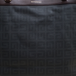 مملوكة مسبقًا حقيبة يد جيفنشي شوبر جلد وكانفاس شهيرة بنية/ رمادية