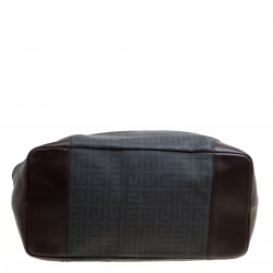 مملوكة مسبقًا حقيبة يد جيفنشي شوبر جلد وكانفاس شهيرة بنية/ رمادية