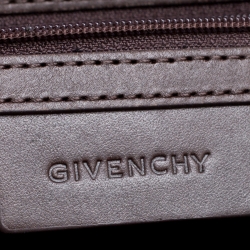 مملوكة مسبقًا حقيبة يد جيفنشي شوبر جلد وكانفاس شهيرة بنية/ رمادية