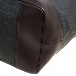 مملوكة مسبقًا حقيبة يد جيفنشي شوبر جلد وكانفاس شهيرة بنية/ رمادية