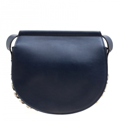 Givenchy Navy Blue Leather Mini Infinity Saddle Bag