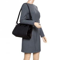 Givenchy Black Python and Patent Leather Small Antigona Top Handle Bag